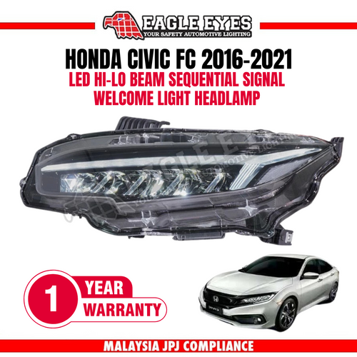 HONDA CIVIC FC 2016-2021 LED HI-LO BEAM SEQUENTIAL SIGNAL WELCOME LIGHT AUDI STYLE HEADLAMP HONDA CIVIC FC 2016-2021 LED HI-LO BEAM SEQUENTIAL SIGNAL WELCOME LIGHT AUDI STYLE HEADLAMP