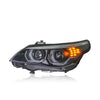 BMW 5 SERIES E60 2003 -2007 PROJECTOR HID LO-BEAM LED HEXAGON ANGLE EYES HEADLAMP COMPITABLE FOR PRE FACELIFT MODEL
