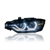BMW 3 SERIES F30 2011-2019 PROJECTOR LED HI-LO BEAM ANGLE EYES HEADLAMP COMPITABLE PRE-FACELIFT MODEL