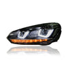 VOLKSWAGEN GOLF 6 MK6 2008-2012 PROJECTOR LED SEQUENTIAL SIGNAL HEADLAMP