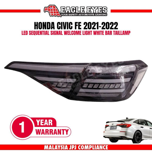 HONDA CIVIC FE 2021-2024 LED SEQUENTIAL SIGNAL WELCOME LIGHT WHITE LIGHT BAR TAILLAMP
