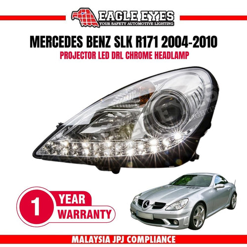 MERCEDES BENZ SLK R171 2004-2010 PROJECTOR LED DRL CHROME HEADLAMP