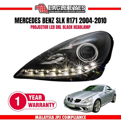 MERCEDES BENZ SLK R171 2004-2010 PROJECTOR LED DRL BLACK HEADLAMP