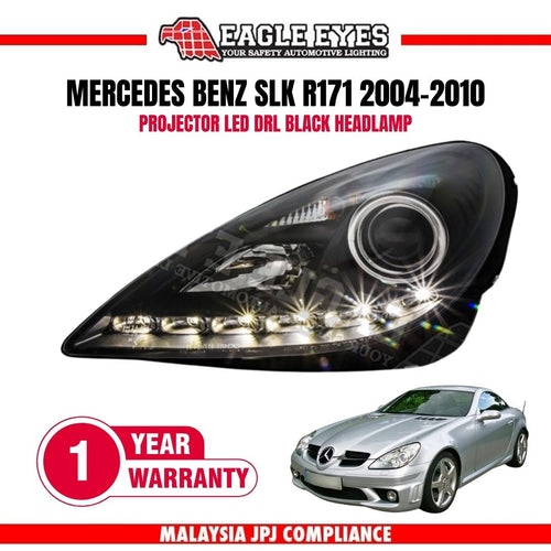 MERCEDES BENZ SLK R171 2004-2010 PROJECTOR LED DRL BLACK HEADLAMP