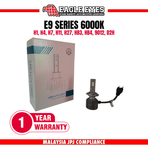 E9 LED H7 ,H1,H11,HB3,HB4,D2H (Warranty 1 Year)