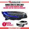 HONDA CIVIC FC 2016-2021 LED HI-LO BEAM SEQUENTIAL SIGNAL WELCOME LIGHT ONE TOUCH BLUE V2 HEADLAMP