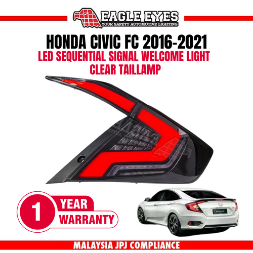 HONDA CIVIC FC 2016-2021 LED SEQUENTIAL SIGNAL WELCOME LIGHT TAILLAMP