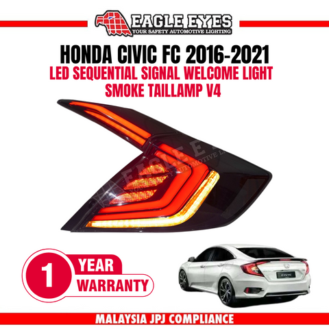 TYC Left Rear Tail Light Lamp Assembly For Honda Civic 10th Gen 4DR 2016-2022