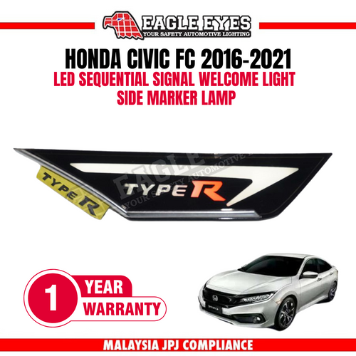 HONDA CIVIC FC LED SEQUENTIAL SIGNAL  WELCOME LIGHT SIDE MARKER YELLOW 16-21