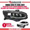 HONDA CIVIC FC 2016-2021 PROJECTOR LED HI-LO BEAM SEQUENTIAL SIGNAL WELCOME LIGHT 3D CRYSTAL PURPLE DIAMOMD STYLE HEADLAMP