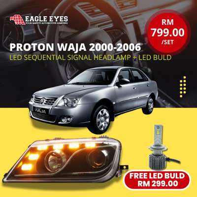 PROTON WAJA 2000-2006 PROJECTOR LED SEQUENTIAL SIGNAL HEADLAMP
