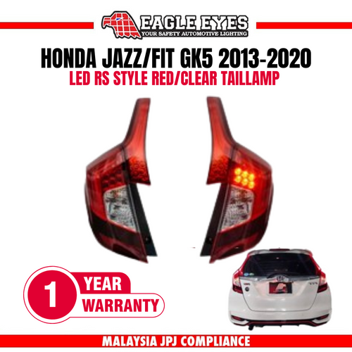 HONDA JAZZ/FIT GK5 2013-2020 LED RS STYLE RED/CLEAR TAILLAMP