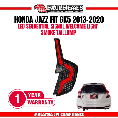 HONDA JAZZ/FIT GK5 2013-2020 LED SEQUENTIAL SIGNAL WELCOME LIGHT SMOKE TAILLAMP