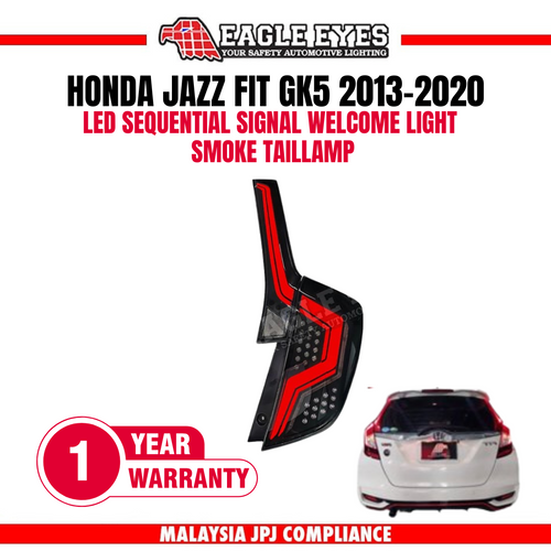 HONDA JAZZ/FIT GK5 2013-2020 LED SEQUENTIAL SIGNAL WELCOME LIGHT SMOKE TAILLAMP