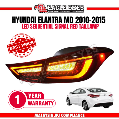 HYUNDAI ELANTRA MD 2010-2015 LED SEQUENTIAL SIGNAL RED M STYLE TAILLLAMP