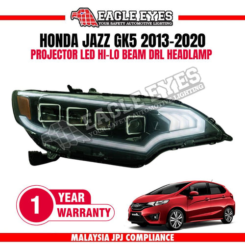 HONDA JAZZ/FIT GK5 2013-2020 PROJECTOR LED HI-LO BEAM DRL WELCOME LIGHT HEADLAMP