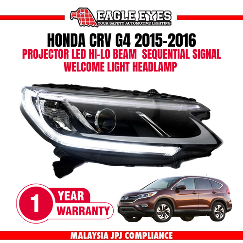 HONDA CRV G4 2015-2016 PROJECTOR LED HI-LO BEAM  SEQUENTIAL SIGNAL WELCOME LIGHT HEADLAMP