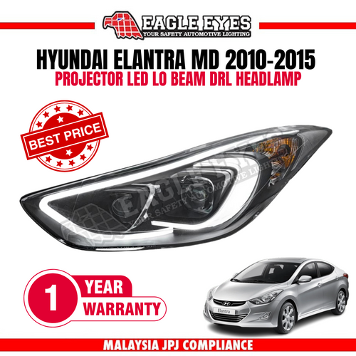 HYUNDAI ELANTRA MD 2010-2015 PROJECTOR LED LO BEAM DRL HEADLAMP