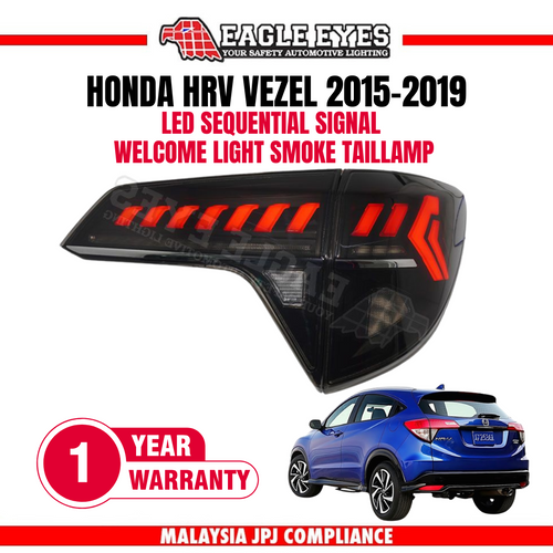 HONDA HRV VEZEL 2015-2021 LED SEQUENTIAL SIGNAL WELCOME LIGHT SMOKE TAILLAMP