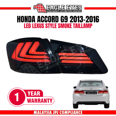 HONDA ACCORD G9 2013-2016 LED SEQUENTIAL SIGNAL LEXUS STYLE SMOKE TAILLAMP