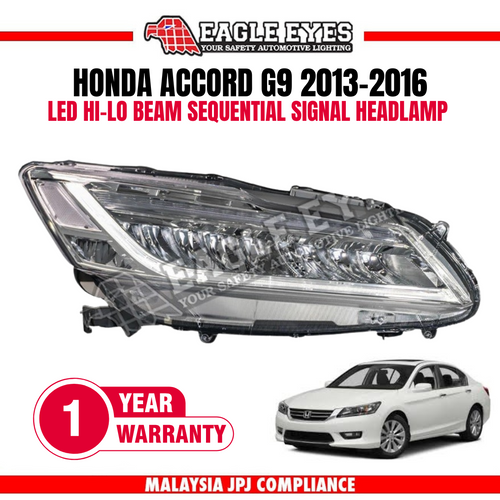HONDA ACCORD G9 2013-2016 LED HI-LO BEAM SEQUENTIAL SIGNAL HEADLAMP