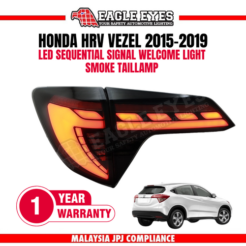 HONDA HRV VEZEL 2015-2021 LED SEQUENTIAL SIGNAL WELCOME LIGHT SMOKE TAILLAMP