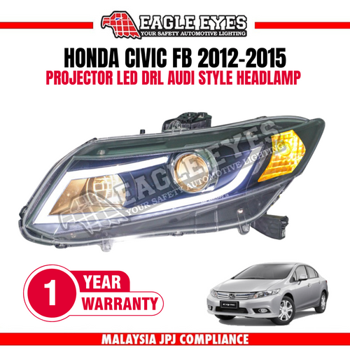 HONDA CIVIC FB 2012-2015 PROJECTOR LED DRL AUDI STYLE HEADLAMP