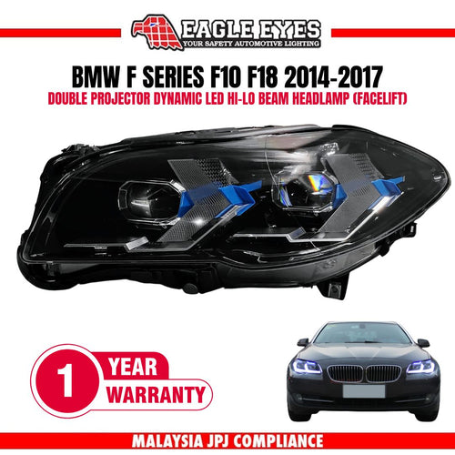 BMW 5 SERIES F10 F18 2014-2017 (2024 5 SERIES DESIGN) DOUBLE PROJECTOR DYNAMIC LED HI-LO BEAM SIGNAL (HID SPEC-8 PIN) HEADLAMP