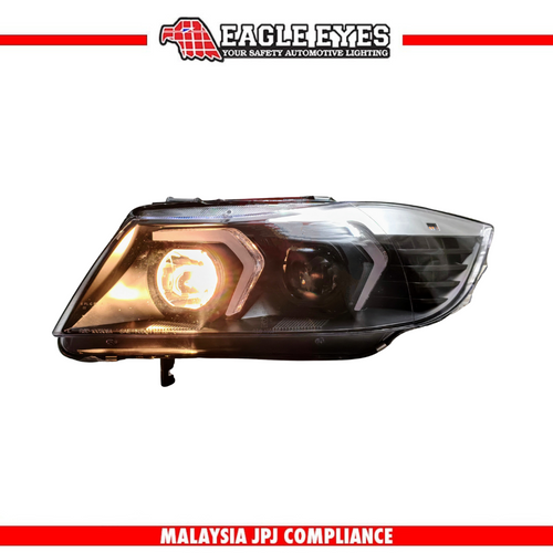 BMW 3 SERIES E90 E91 2005-2008 PROJECTOR BLACK RHD HEADLAMP