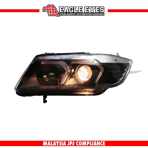 BMW 3 SERIES E90 E91 2005-2008 PROJECTOR BLACK RHD HEADLAMP