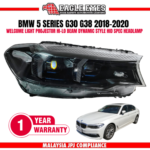 BMW 5 SERIES G30 G38 2018-2020 WELCOME LIGHT PROJECTOR HI-LO BEAM DYNAMIC STYLE HID SPEC HEADLAMP