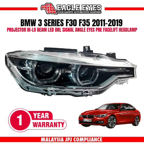 BMW 3 SERIES F30 F35 2013-2019 PROJECTOR HI-LO BEAM LED DRL SEQUENTIAL SIGNAL ANGLE EYES PRE-FACELIFT HEADLAMP