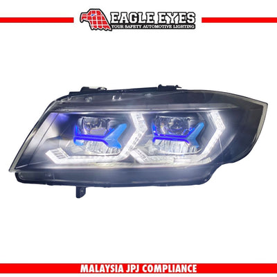BMW 3 SERIES E90 2005-2012 WELCOME LIGHT HI LO BEAM PROJECTOR SEQUENTIAL SIGNAL (WHITE/YELLOW) DRL HEADLAMP