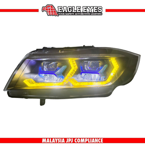 BMW 3 SERIES E90 2005-2012 WELCOME LIGHT HI LO BEAM PROJECTOR SEQUENTIAL SIGNAL (WHITE/YELLOW) DRL HEADLAMP