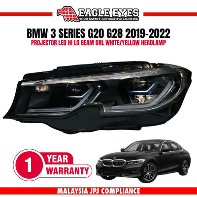BMW 3 SERIES G20 G28 2019-2022 PROJECTOR LED HI LO BEAM (WHITE/YELLOW DRL) HEADLAMP