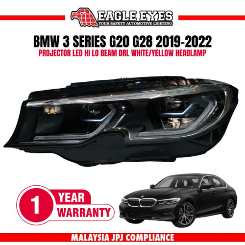 BMW 3 SERIES G20 G28 2019-2022 PROJECTOR LED HI LO BEAM (WHITE/YELLOW DRL) HEADLAMP