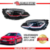 VOLKSWAGEN GOLF 7 MK7 2013-2018 PROJECTOR LED HI-LO BEAM SEQUENTIAL SIGNAL GTI 7.5 STYLE HEADLAMP (RED LINE)