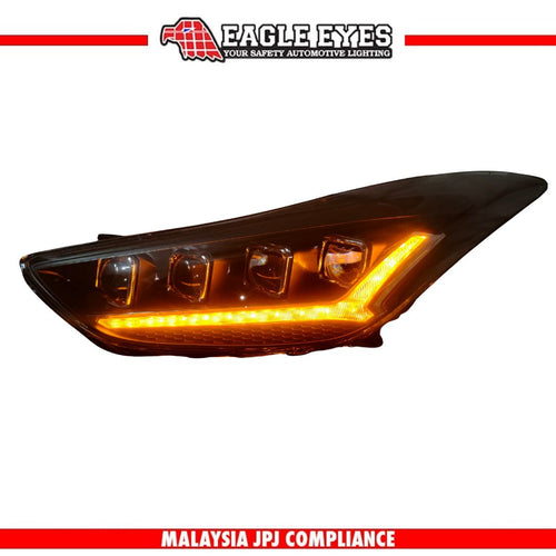 HYUNDAI ELANTRA MD 2010-2015 PROJECTOR LED HI-LO BEAM WELCOME LIGHT ONE TOUCH BLUE RED DEMON EYES SEQUENTIAL SIGNAL HEADLAMP