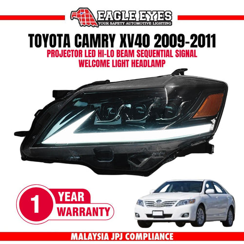 TOYOTA CAMRY XV40 2009-2011 PROJECTOR HI-LO BEAM SEQUENTIAL SIGNAL WELCOME LIGHT HEADLAMP
