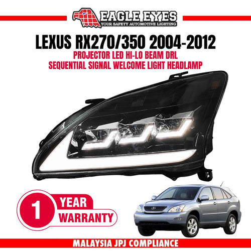 LEXUS RX270/350 2004-2012  PROJECTOR LED HI-LO BEAM DRL SEQUENTAIL SIGNAL WELCOME LIGHT HEADLAMP