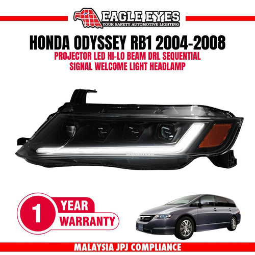 HONDA ODYSSEY RB1 2004-2008 PROJECTOR LED HI-LO BEAM DRL SEQUENTAIL SIGNAL WELCOME LIGHT HEADLAMP