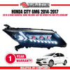 HONDA CITY GM6 2014-2017 LED HI-LO BEAM SEQUENTIAL SIGNAL WELCOME LIGHT RED DEMON EYES AUDI STYLE HEADLAMP