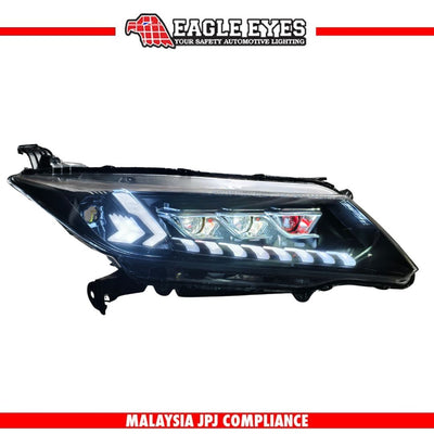 HONDA CITY GM6 2014-2017 LED HI-LO BEAM SEQUENTIAL SIGNAL WELCOME LIGHT RED DEMON EYES AUDI STYLE HEADLAMP