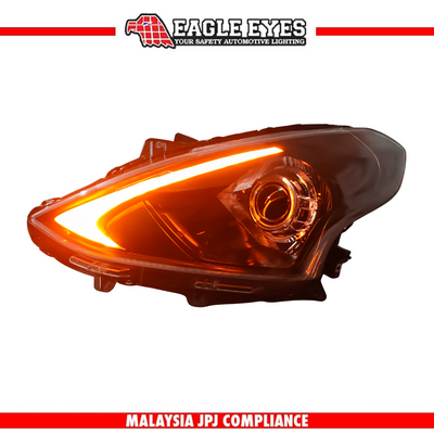 NISSAN ALMERA N17 2015-2019 LED PROJECTOR HI-LO BEAM SEQUENTIAL SIGNAL WELCOME LIGHT DEMON EYES DYNAMIC STYLE HEADLAMP
