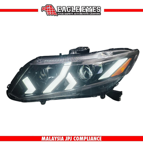 HONDA CIVIC FB 2012-2015 WELCOME LIGHT LED PROJECTOR HI LO BEAM ONE TOUCH BLUE RED DEMON EYES SEQUENTIAL SIGNAL LAMBOGHINI STYLE HEADLAMP