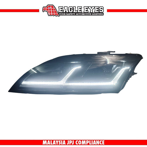 AUDI TT MK2 2008-2014 WELCOME LIGHT ONE TOUCH BLUE PROJECTOR HI-LO BEAM SEQUENTIAL SIGNAL (DOUBLE L DESIGN) HEADLAMP