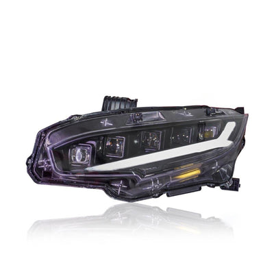 HONDA CIVIC FC 2016-2021 PROJECTOR LED HI-LO BEAM SEQUENTIAL SIGNAL WELCOME LIGHT RED DEMON EYES HEADLAMP