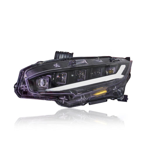 HONDA CIVIC FC 2016-2021 PROJECTOR LED HI-LO BEAM SEQUENTIAL SIGNAL WELCOME LIGHT RED DEMON EYES HEADLAMP