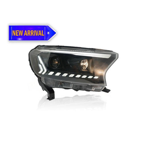 FORD RANGER T7 T8 XL XLT WILDTRAK RAPTOR MK1 MK2 2016-2019 PROJECTOR LED HI-LO BEAM SEQUENTIAL SIGNAL WELCOME LIGHT AUDI STYLE HEADLAMP