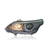 BMW 5 SERIES E60 2003 -2007 PROJECTOR HID LO-BEAM LED HEXAGON ANGLE EYES HEADLAMP COMPITABLE FOR PRE FACELIFT MODEL